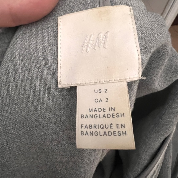 H&M Light Grey Long Pea Coat - Picture 3 of 4